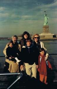On the ferry to Ellis Island, ca. 1988. 